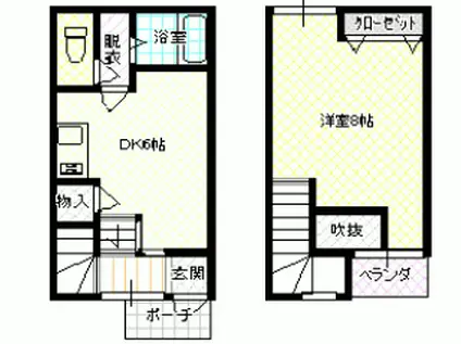 メゾネットM(1DK/1階)の間取り写真