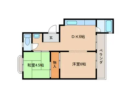 FSマンション栄町(2DK/4階)の間取り写真