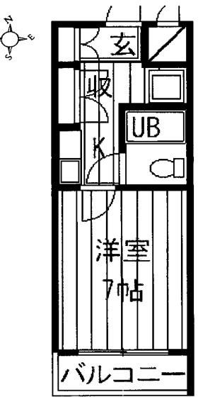 さくらコーポアビックス(1K/2階)の間取り写真