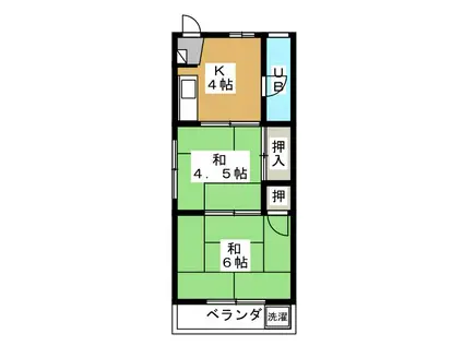 滝口マンション(2K/3階)の間取り写真