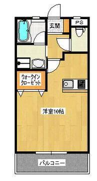 サクシードU(1K/1階)の間取り写真