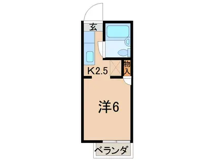 メゾンパレット東中央(1K/2階)の間取り写真