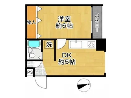 アビタシオンカンセイ(1DK/2階)の間取り写真
