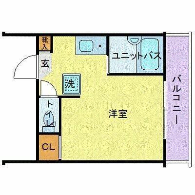 ヴィラージュ大宮(ワンルーム/2階)の間取り写真