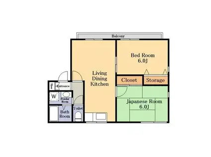 ヴァレー21(2LDK/2階)の間取り写真