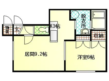 曙プレジデントII(1LDK/1階)の間取り写真