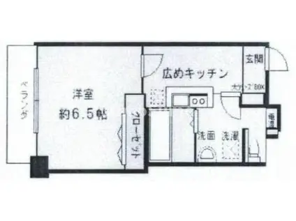 マリス神戸(1K/3階)の間取り写真
