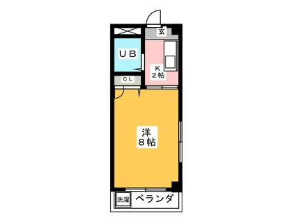 セジュールTAKU(1K/4階)の間取り写真