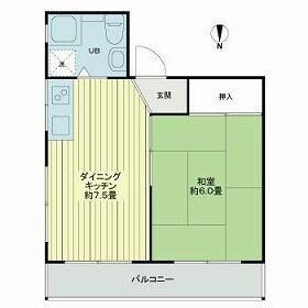 江ノ島シーサイドマンション(1DK/3階)の間取り写真