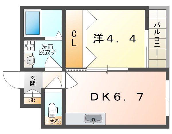 アーリーズ大宮通(1DK/4階)の間取り写真
