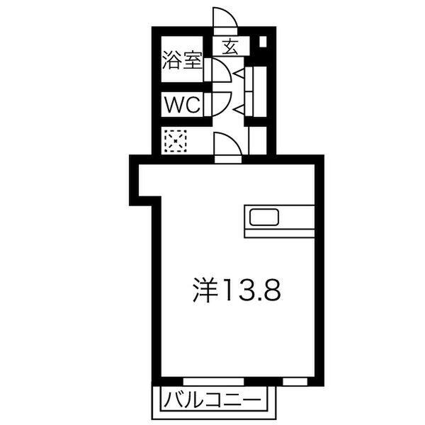 MUヒルズ庵町(1K/2階)の間取り写真