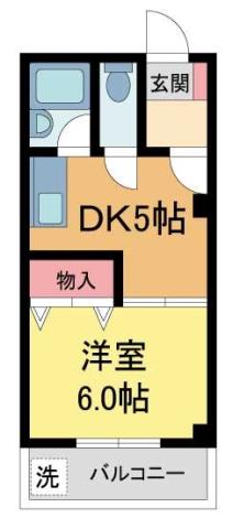 ハイツワイエム(1DK/3階)の間取り写真