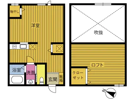 プロスペリタ羽田(1LDK/2階)の間取り写真