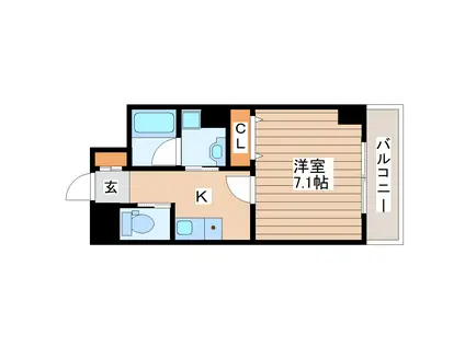 LUNA長町駅前(1K/10階)の間取り写真