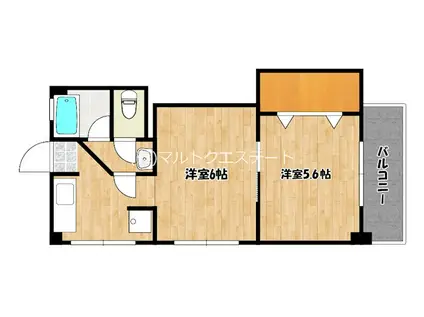 ポニョビル(2K/2階)の間取り写真