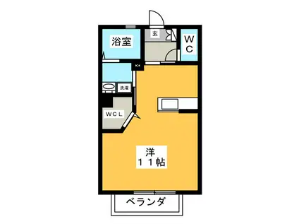 サンシーノ(ワンルーム/1階)の間取り写真