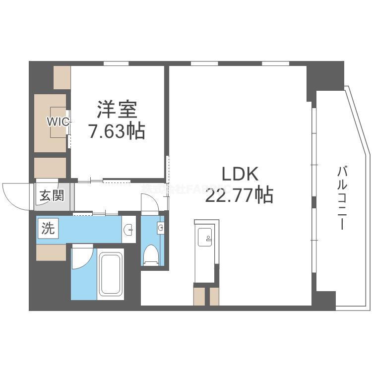 プレジオ松屋町(1LDK/12階)の間取り写真