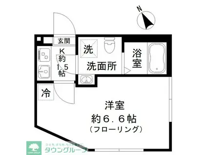 NJクロス(1K/2階)の間取り写真