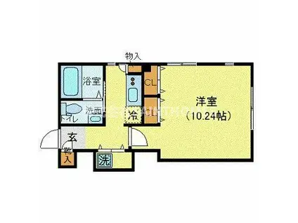 MODULOR赤坂(1K/3階)の間取り写真