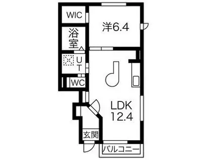 シャルメゾン(1LDK/1階)の間取り写真