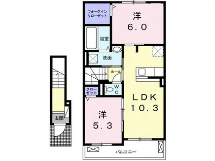 グランコートVI(2LDK/2階)の間取り写真