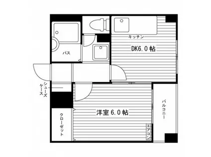 BLU CASA ARATA(1DK/3階)の間取り写真
