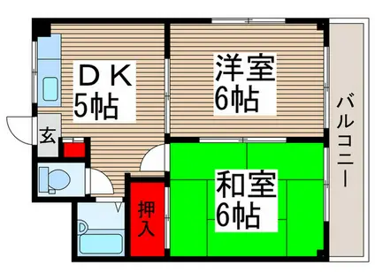 エクセレント友鶴(2DK/2階)の間取り写真