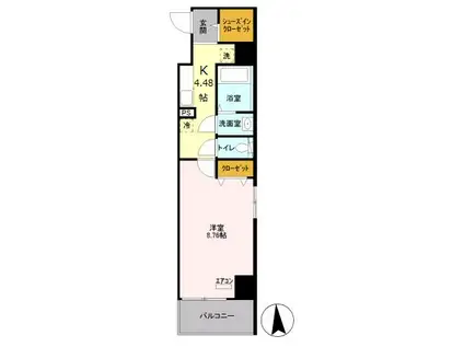 EXCEL KEIWA(1K/5階)の間取り写真