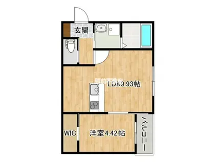 BRAVE BASE 久留米南(1LDK/1階)の間取り写真