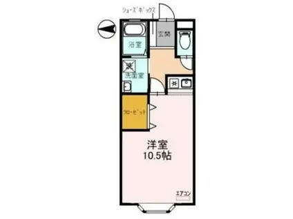 プラザ・ヒルトップ(ワンルーム/2階)の間取り写真