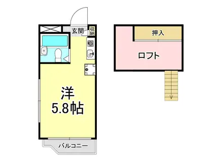 LIFE-STYLE(ワンルーム/2階)の間取り写真