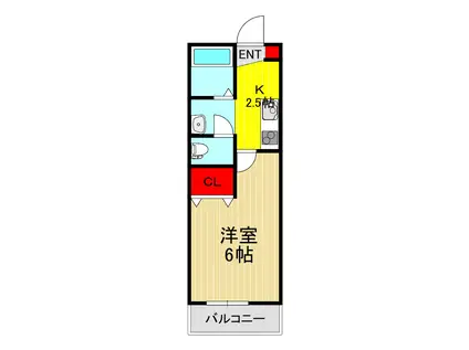 ハルカス鳩ヶ谷(1K/1階)の間取り写真