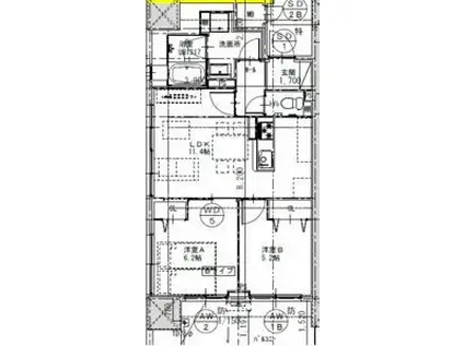 さくらHILLS ROKUBAN PLATINUM RESIDENCE(2LDK/7階)の間取り写真