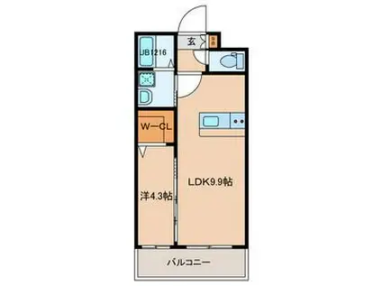 A-MENT385(1LDK/1階)の間取り写真