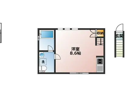 VERT CLAIR(ワンルーム/2階)の間取り写真