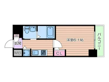 エスリード江坂江の木町(1K/5階)の間取り写真