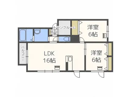 エスペランサ(2LDK/1階)の間取り写真