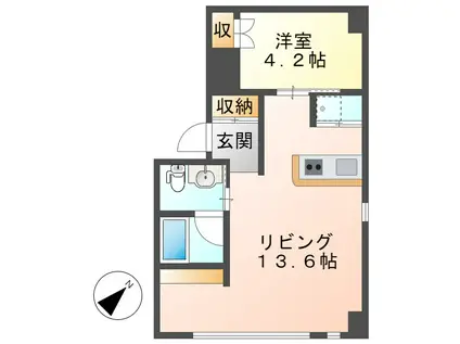 コレクション名駅Ⅲ(1LDK/6階)の間取り写真