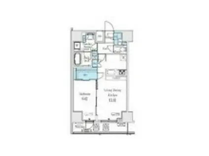 レジディア大手町北(1LDK/6階)の間取り写真