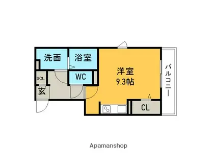 PRONITY C棟(ワンルーム/3階)の間取り写真