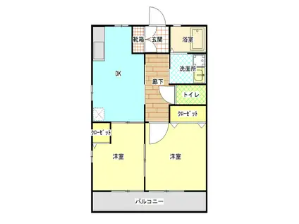 ハイムレトア(2DK/2階)の間取り写真