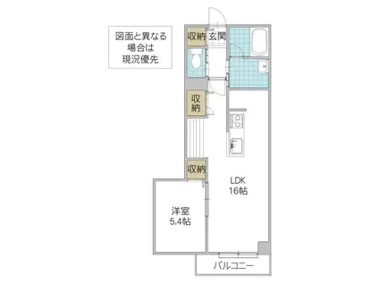 イーストヴィラ(1LDK/1階)の間取り写真