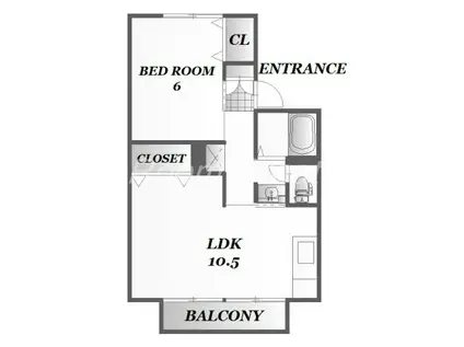 セジュール笹川(1LDK/2階)の間取り写真