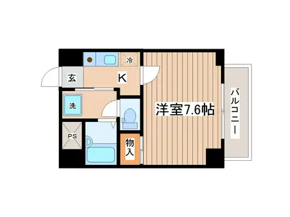 多賀城ロジュマンG棟(1K/4階)の間取り写真