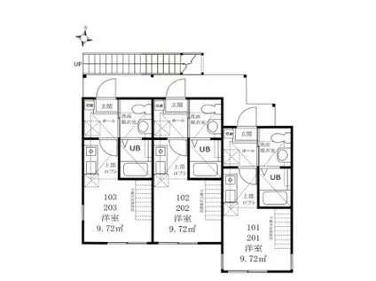 ハーミットクラブハウマローネA棟(ワンルーム/1階)の間取り写真