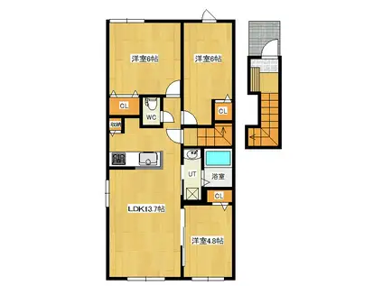 メゾン東陽III(3LDK/2階)の間取り写真