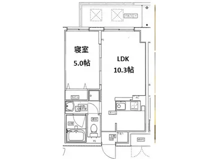 山崎マンション16(1LDK/3階)の間取り写真