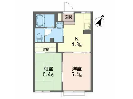 ハイツイースト(2K/1階)の間取り写真