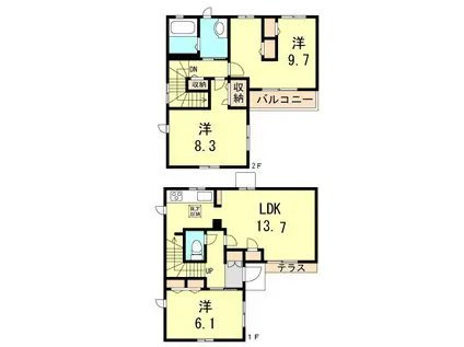 シャーメゾン須磨エストB(3LDK/1階)の間取り写真