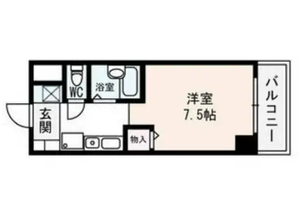 ハイウッズナガタ(1K/2階)の間取り写真